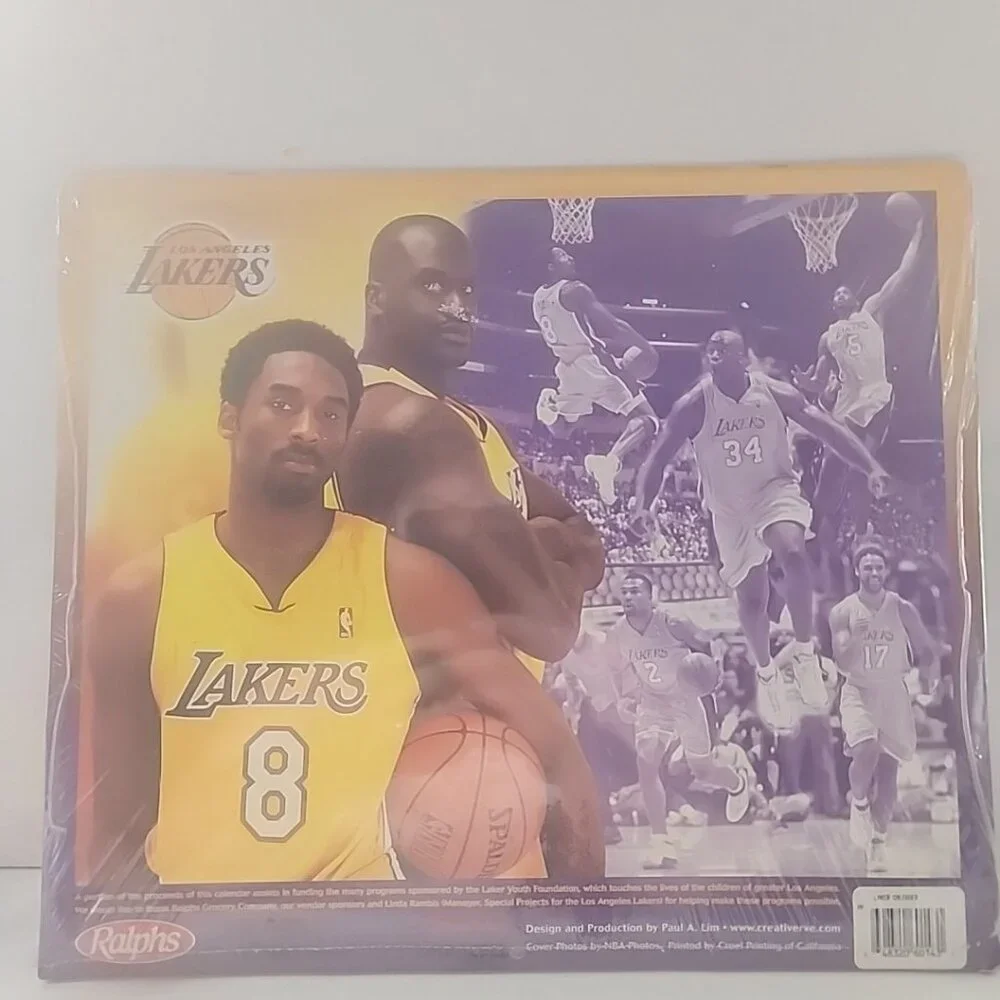 Lakers Calender 2001-2002 Back To Back Championships Team Calendar Kobe Shaq NEW